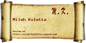 Mileh Koletta névjegykártya